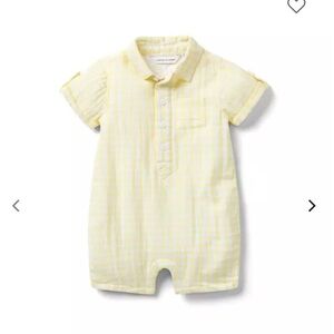 Janie and Jack Yellow Gingham Onesie